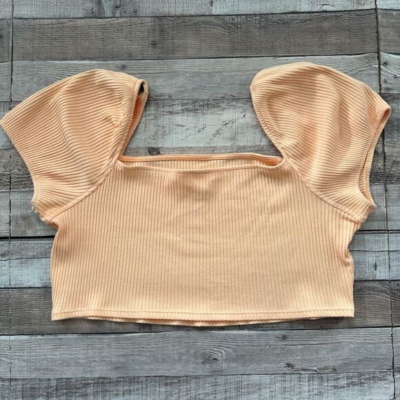 NWOT H&M Square Neck Ribbed Orange Crop Top | XXL - Picture 2 of 5
